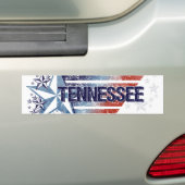  vlag van de VS met Star - Tennessee Bumpersticker (Op auto)