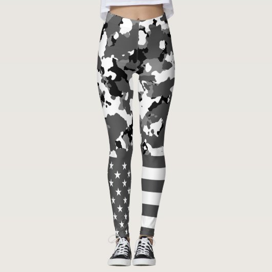 Vlag van de VS Militaire Arctische Camo Leggings (Voorkant)