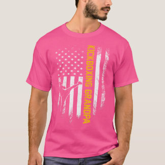 Vlag van de VS MMA Kickboksen Strijder Opa Silhoue T-shirt