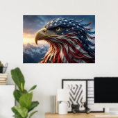Vlag van de VS Ontwerp van de Amerikaanse Zeearend Poster (Thuiskantoor)