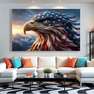 Vlag van de VS Ontwerp van de Amerikaanse Zeearend Poster