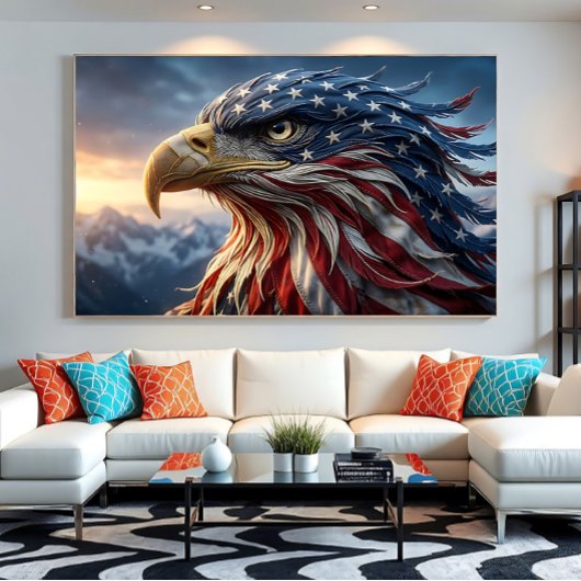 Vlag van de VS Ontwerp van de Amerikaanse Zeearend Poster