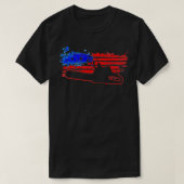 Vlag van de VS op 4 juli: Amerikaanse gedenkluierd T-shirt (Design voorkant)