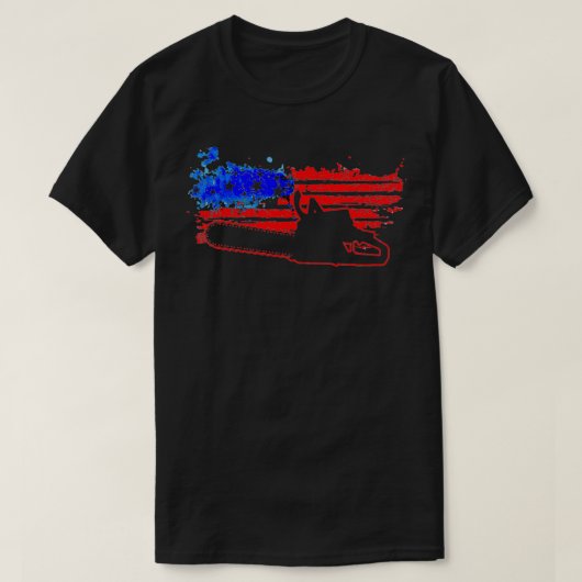 Vlag van de VS op 4 juli: Amerikaanse gedenkluierd T-shirt (Design voorkant)