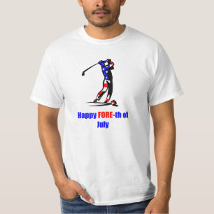 Vlag van de VS op 4 juli Golf T-shirt