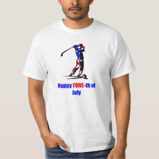 Vlag van de VS op 4 juli Golf T-shirt