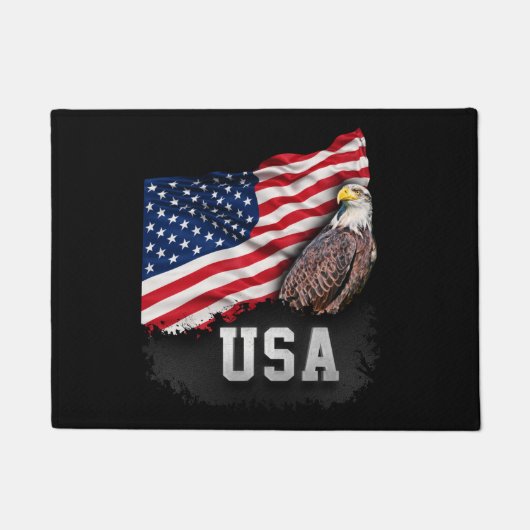 Vlag van de VS op Bald Eagle 4 juli Deurmat (Voorkant)