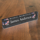 Vlag van de VS op Bald Eagle 4 juli Naambordje (Zijkant)