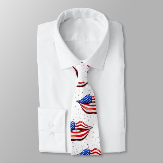 Vlag van de VS op het Stropdas van glimlachte lipp (Gebonden)