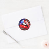 Vlag van de VS op sensual Lips Ronde Sticker (Envelop)