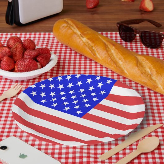 Vlag van de VS Papieren Bordje (Picknick)