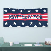 Vlag van de VS 🇺🇸 Patriotic Stars & Stripes Mono Spandoek (Beurs)