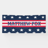 Vlag van de VS 🇺🇸 Patriotic Stars & Stripes Mono Spandoek (Horizontaal)