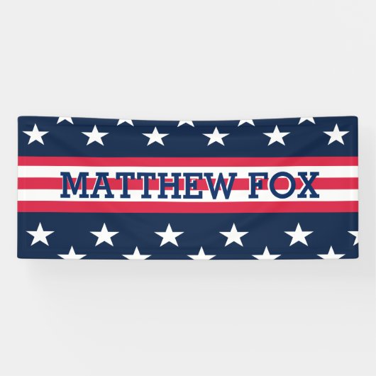 Vlag van de VS 🇺🇸 Patriotic Stars & Stripes Mono Spandoek (Horizontaal)