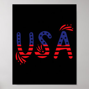 Vlag van de VS Patriottisch 4 juli Amerika Dag van Poster