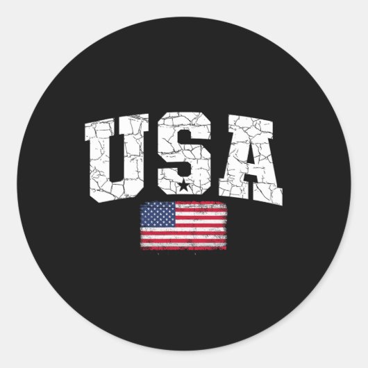 Vlag van de VS Patriottisch 4 juli Amerika Dag van Ronde Sticker (Voorkant)