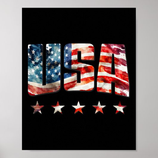 Vlag van de VS Patriottisch 4 juli Vlag van de VS Poster (Voorkant)