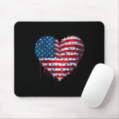 Vlag van de VS Patriottisch Amerikaanse Hart Gewap Muismat (Met muis)