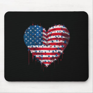 Vlag van de VS Patriottisch Amerikaanse Hart Gewap Muismat