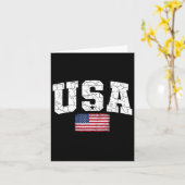 Vlag van de VS Patriottische 4e Juli Amerika Dag V Kaart (Gele Bloem)