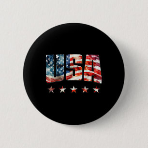 Vlag van de VS Patriottische 4e Juli Amerikaanse v Ronde Button 5,7 Cm