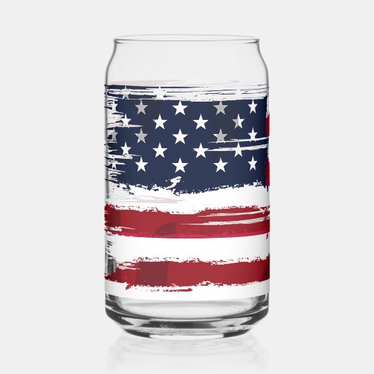 Vlag van de VS Patriottische Amerikaanse Rode Witt Blikvorm Glas (Voorkant)