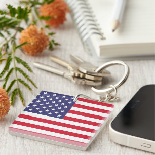 Vlag van de VS Patriottische Amerikaanse Rode Witt Sleutelhanger