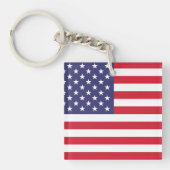 Vlag van de VS Patriottische Amerikaanse Rode Witt Sleutelhanger (Voorkant)
