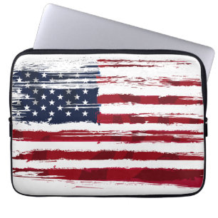 Vlag van de VS Patriottische Amerikaanse Rood Wit Laptop Sleeve