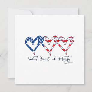 Vlag van de VS Patriottische Harten 4 juli Zoete L Kaart