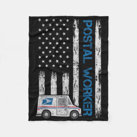 Vlag van de VS Patriottische Postbode Postbezorger Fleece Deken (Voorkant)