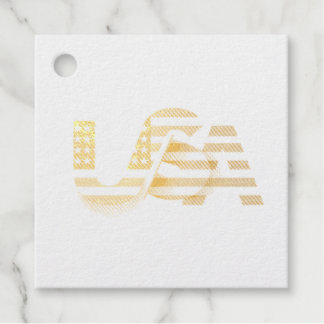 Vlag van de VS – Patriottische typografie voor de  Bedankjes Labels