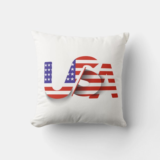 Vlag van de VS – Patriottische typografie voor de  Kussen (Voorkant)