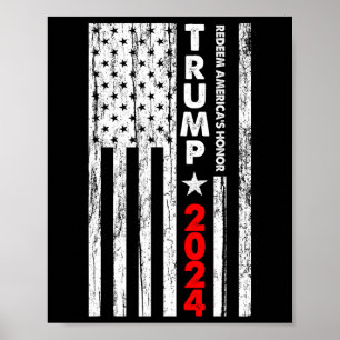 Vlag van de VS Red Amerika's Eer Trump 2024 Poster