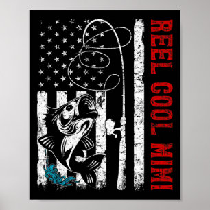 Vlag van de VS Reel Cool Mimi Vissen Visser Visser Poster