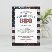 Vlag van de VS roestige glitters 4 juli BBQ-feest Kaart (Staand voorkant)