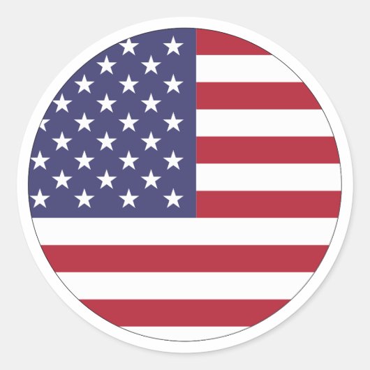 Vlag van de VS Ronde Sticker (Voorkant)