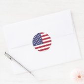 Vlag van de VS Ronde Sticker (Envelop)