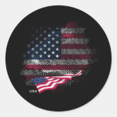 Vlag van de VS Ronde Sticker (Voorkant)