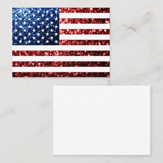 Vlag van de VS rood blauw glitters glanst Visitekaartje (Voorkant / Achterkant)