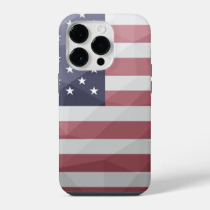 Vlag van de VS Rood Wit Blauw Amerika Geometrisch iPhone 14 Plus Hoesje