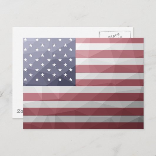 Vlag van de VS Rood Wit Blauw Geometrisch Mesh Pat Briefkaart (Voorkant / Achterkant)