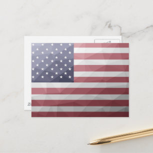 Vlag van de VS Rood Wit Blauw Geometrisch Mesh Pat Briefkaart