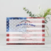 Vlag van de VS rood wit blauw glitters glinstert 4 Kaart (Staand voorkant)