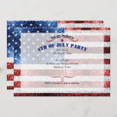 Vlag van de VS rood wit blauw glitters glinstert 4 Kaart (Voorkant / Achterkant)