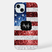 Vlag van de VS rood wit blauw glitters glinstert M iPhone Hoesje (Achterkant)