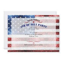 Vlag van de VS rood wit blauw glitters glittert 4 