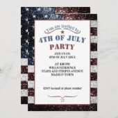 Vlag van de VS rood wit blauw rustiek glinstert 4  Kaart (Voorkant / Achterkant)