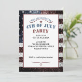 Vlag van de VS rood wit blauw rustiek glitters 4 j Kaart (Staand voorkant)