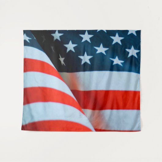 Vlag van de VS Rood Wit en Blauw Wandkleed (Voorkant (horizontaal))